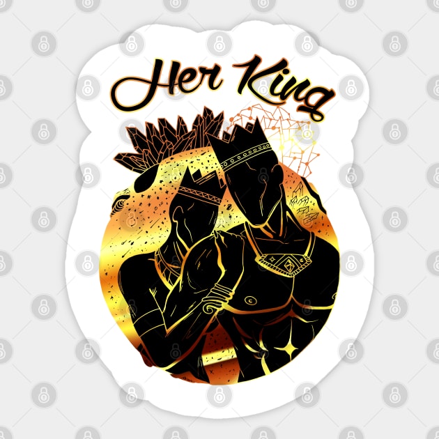 King and Queen Of The Stars - Black Gold Her King Sticker by kenallouis